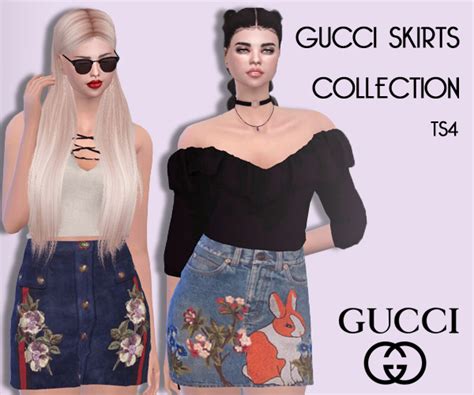 girls gucci skirt black|Gucci skirt sims 4.